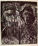 Artist: b'Steele, Helen.' | Title: b'It was just a roof' | Date: 1982 | Technique: b'woodcut, printed in black ink, from one block'