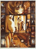 Artist: Florrimell, Michael. | Title: not titled [fragments of nude woman in orange with collaged photographs] | Date: 1992 | Technique: photo-lithograph, printed in colour, from multiple stones