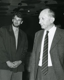 Title: Roger Butler, curator and Professor John Mulvaney, opening speaker Prints and printmaking: Pre-settlement to present. Canberra: National Gallery of Australia, 18 February 1988.