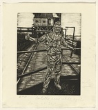 Artist: b'Gittoes, George.' | Title: b'Thumbs up' | Date: 1991 | Technique: b'etching, printed in black ink, from one plate'