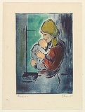 Artist: b'EWINS, Rod' | Title: b'Madonna.' | Date: 1965 | Technique: b'relief-etching, printed in black ink, from one magnesium plate'