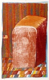 Artist: Eager, Helen. | Title: (Red refrigerator with opening door). | Date: 1975 | Technique: lithograph, printed in colour, from multiple stones; folding to reveal 2nd colour lithograph