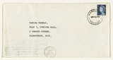 Artist: b'MILLISS, Ian' | Title: b'(Letter to Daniel Thomas containing Mailing piece A)' | Date: 1970, Feb-May | Technique: b'envelope, addressed, stamped and franked; pen and ink'