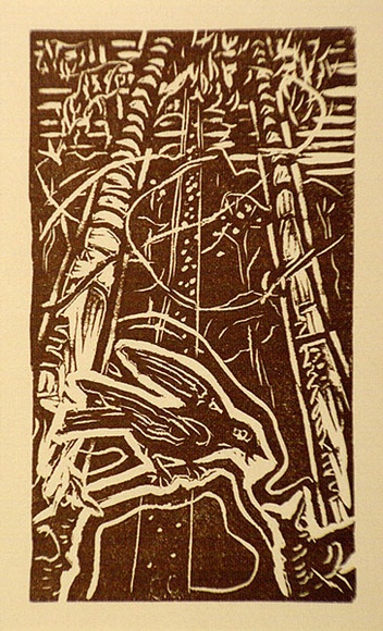 Artist: b'Coleman, Constance.' | Title: b'Prospectus for Bellbirds and other poems.' | Date: 1982 | Technique: b'linocut, printed in black ink, from one block'