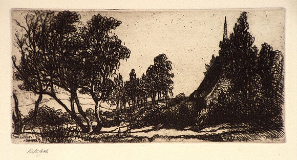 Artist: b'Cobb, Victor.' | Title: b'The little chapel.' | Date: c.1910 | Technique: b'etching, printed in warm black ink, from one plate'