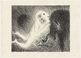 Artist: BOYD, Arthur | Title: St Francis kissing the Wolf of Gubbio. | Date: (1965) | Technique: lithograph, printed in black ink, from one plate | Copyright: This work appears on screen courtesy of Bundanon Trust