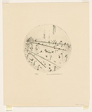 Artist: b'WILLIAMS, Fred' | Title: b'Print Council of Australia Print' | Date: 1970 | Technique: b'etching, flat biting, foul biting and electric hand engraving tool, printed in black ink, from one copper plate' | Copyright: b'\xc2\xa9 Fred Williams Estate'