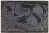 Artist: Rees, Ann Gillmore. | Title: not titled [Village] | Date: c.1942 | Technique: engraved woodblock
