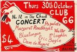 Artist: b'Lightbody, Graham.' | Title: b'Club 66: No.12 in the chook concert.' | Date: (1980) | Technique: b'screenprint, printed in colour, from two stencils' | Copyright: b'Courtesy Graham Lightbody'