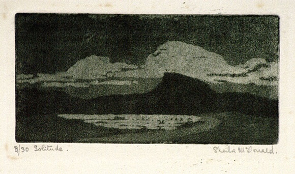 Artist: b'McDonald, Sheila.' | Title: b'Solitude' | Date: 1930s | Technique: b'aquatint printed in green'