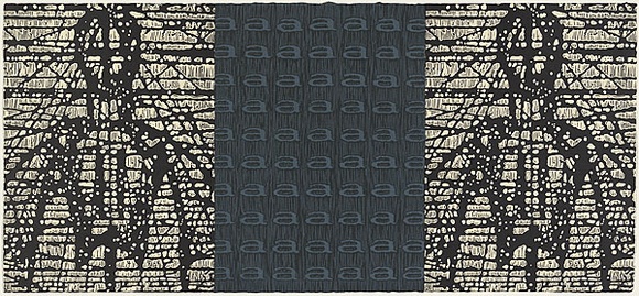 Artist: b'Bryant, Darren' | Title: b'Boundaries of the self.' | Date: 1996 | Technique: b'linocut, printed in colour, from two blocks (black and white); embossing'