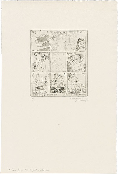 Artist: WALKER, Murray | Title: Nine leaves from the Cleopatra Album. | Date: 1973 | Technique: etching, printed in black ink, from one plate