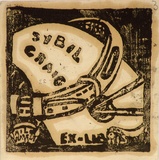 Artist: Craig, Sybil. | Title: Bookplate: Sybil Craig (tail wagger). | Technique: linocut, printed in black ink, from one block