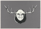 Artist: SIM, Robert | Title: not titled [Johnny antlers]. | Date: 2003 | Technique: stencil, printed in black and white ink, from multiple stencils