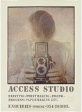 Artist: MADDOCK, Bea | Title: Poster: Access Studio | Date: 1982 | Technique: photo-etched linocut, printed in process colour, from four blocks