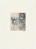 Title: Preah Khan, figure and torso | Date: 1999 | Technique: softground-etching, aquatint and lavis, printed in colour, from two plates