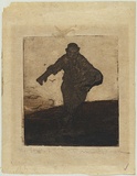 Artist: Geach, Portia. | Title: The sower. | Date: c.1898 | Technique: etching, printed in two tones of brown ink, from one plate | Copyright: With permission from Trust Company Limited, Trustee for the Portia Geach Memorial Fund