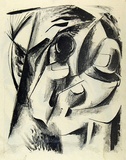 Artist: French, Len. | Title: Fish in hand [recto]: Fish in hand [verso]. | Date: (1955) | Technique: lithograph, printed in black ink, from one zinc plate | Copyright: © Leonard French. Licensed by VISCOPY, Australia