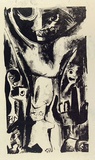 Artist: French, Len. | Title: (The fifth day). | Date: (1955) | Technique: lithograph, printed in black ink, from one plate | Copyright: © Leonard French. Licensed by VISCOPY, Australia