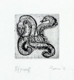 Artist: SHEARER, Mitzi | Title: not titled | Date: 1991 | Technique: etching, printed in black ink with plate-tone, from one plate