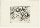 Artist: b'BOYD, Arthur' | Title: b'Broken nude and flying figure.' | Date: (1962-63) | Technique: b'drypoint, printed in black ink, from one plate' | Copyright: b'Reproduced with permission of Bundanon Trust'