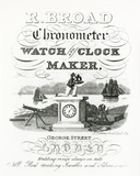 Artist: Carmichael, J. | Title: R.Broad chronometer watch and clock maker | Date: 1833 | Technique: engraving, printed in blue ink, from one copper plate