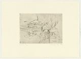 Artist: PARR, Mike | Title: Gun into vanishing point 20 | Date: 1988-89 | Technique: drypoint and foul biting, printed in black ink, from one copper plate