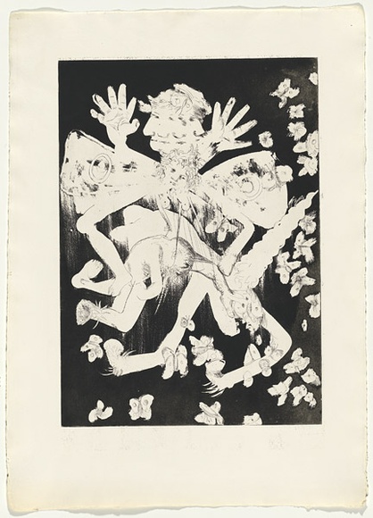 Artist: b'BOYD, Arthur' | Title: b'Variant (with butterflies).' | Date: 1973-74 | Technique: b'etching, printed in black ink, from one plate' | Copyright: b'Reproduced with permission of Bundanon Trust'