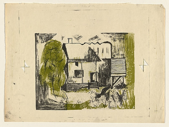 Title: b'House' | Date: c.1958 | Technique: b'lithograph, printed in colour, from two plates'