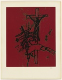 Artist: Nolan, Sidney. | Title: Crucifix | Date: 1966 | Technique: screenprint, printed in colour, from three stencils