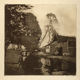 Artist: b'LONG, Sydney' | Title: b'Beddington Corner' | Date: 1922 | Technique: b'softground-etching and aquatint, printed in dark brown ink with plate-tone, from one plate' | Copyright: b'Reproduced with the kind permission of the Ophthalmic Research Institute of Australia'