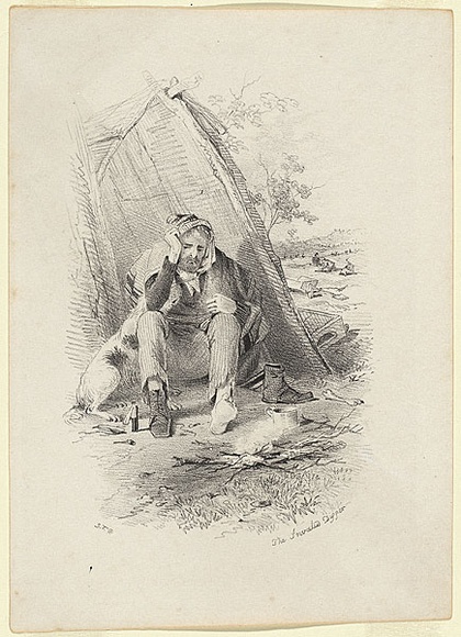 Artist: b'GILL, S.T.' | Title: b'The invalid digger' | Date: 1852 | Technique: b'lithograph, printed in black ink, from one stone'