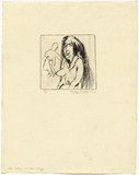 Artist: WALKER, Murray | Title: The Indian snake lady | Date: 1962 | Technique: drypoint, printed in black ink, from one plate