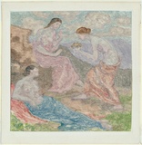 Artist: BUNNY, Rupert | Title: Le Nid [The nest]. | Date: 1920 | Technique: monotype, printed in colour, from one zinc plate