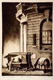Artist: Byrne, Harold. | Title: Cafe de Fairfax. | Date: c.1935 | Technique: aquatint and drypoint, printed in brown ink, from one plate