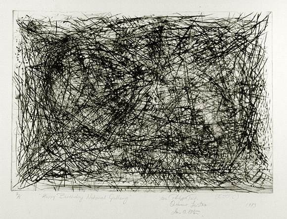 Artist: b'Elton, Ian A.' | Title: b'Happy Bithday, ANG 1983' | Date: 1983 | Technique: b'etching, printed in black ink, from one plate'