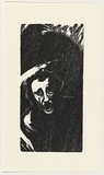 Artist: b'AMOR, Rick' | Title: b'not titled (screaming male face 1).' | Date: (1990) | Technique: b'woodcut, printed in black ink, from one block'