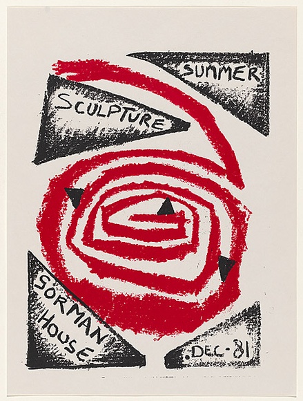 Artist: b'Ford, Paul.' | Title: b'Summer sculpture. Gorman House December 81' | Date: 1981 | Technique: b'screenprint, printed in colour, from two screens'