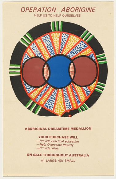 Artist: b'UNKNOWN' | Title: b'Operation Aborigine.' | Date: c.1982 | Technique: b'screenprint'