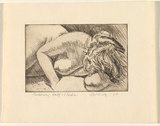Artist: b'Dallwitz, David.' | Title: b'Reclining half nude.' | Date: 1953 | Technique: b'etching, printed in brown ink'