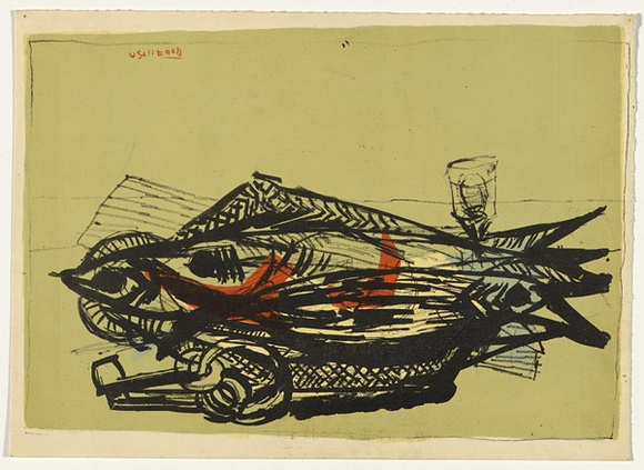 Artist: b'SELLBACH, Udo' | Title: b'(Fish)' | Date: 1950s | Technique: b'lithograph, printed in colour, from five stones [or plates]'