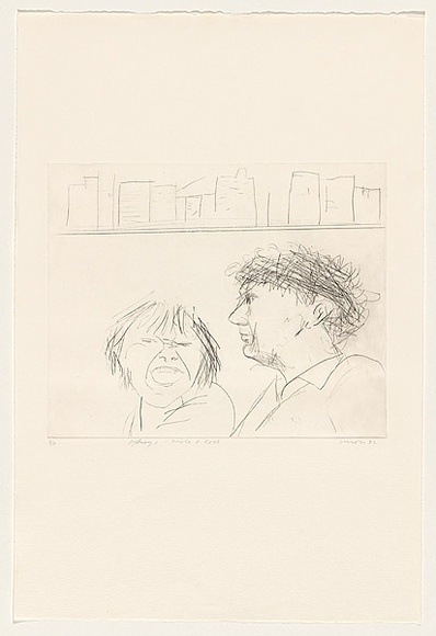 Title: Sydney 1 - Nicole and Ross | Date: 1982 | Technique: drypoint, printed in black ink, from one perspex plate