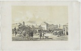 Title: Post office Melbourne. | Date: 1853 | Technique: lithograph, printed in colour, from two stones; black ink and light cream tint stone