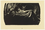 Artist: b'Counihan, Noel.' | Title: b'There is no escape.' | Date: 1950 | Technique: b'linocut, printed in black ink, from one block'