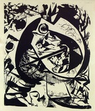 Artist: b'French, Len.' | Title: b'(The destruction of Troy).' | Date: (1955) | Technique: b'lithograph, printed in black ink, from one plate' | Copyright: b'\xc2\xa9 Leonard French. Licensed by VISCOPY, Australia'