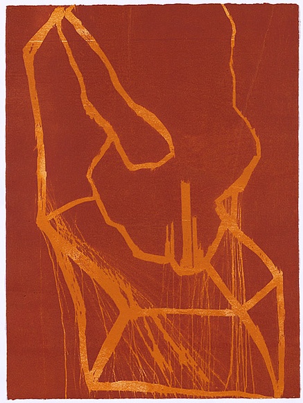 Title: b'Shallow grave 1 [panel 5]' | Date: 2000 | Technique: b'woodcut, printed in colour, from two blocks'