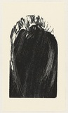 Artist: AMOR, Rick | Title: not titled (large raven front on 1). | Date: (1990) | Technique: woodcut, printed in black ink, from one block