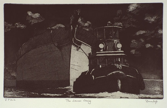 Artist: b'Dunlop, Brian.' | Title: b'The James Craig' | Date: 1988 | Technique: b'etching printed in black ink from one plate'