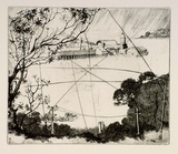 Artist: FEINT, Adrian | Title: Milson's Point [Plate one]. | Date: c.1922 | Technique: etching, printed in black ink, from one plate | Copyright: Courtesy the Estate of Adrian Feint