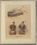 Title: Stem of chief's canoe Dinner Island  [upper] and chief's of inland tribes Port Moresby [lower] | Technique: lithograph, printed in colour, from multiple stones